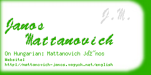 janos mattanovich business card